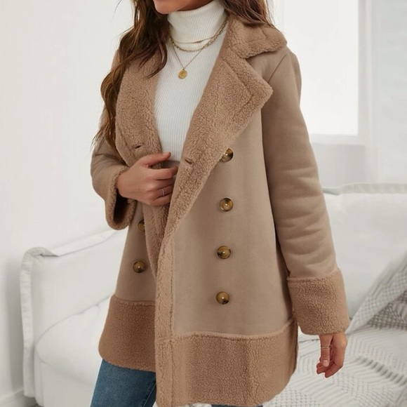 New Teddy lined double breasted jacket - Picture 2 of 4